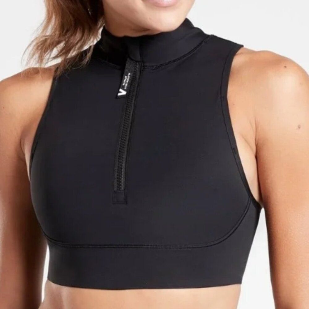 Like New! Athleta Allyson Felix Legend Zip Front Bra in Black